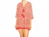 Ro's Garden Seychelles Tunic Top In Red Benares In Multi