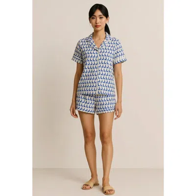 Ro's Garden Short Pajama Set In Blue