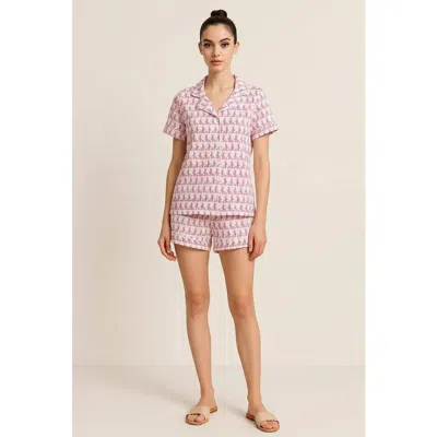 Ro's Garden Short Pajama Set In Pink