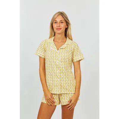 Ro's Garden Short Pajama Set In Yellow