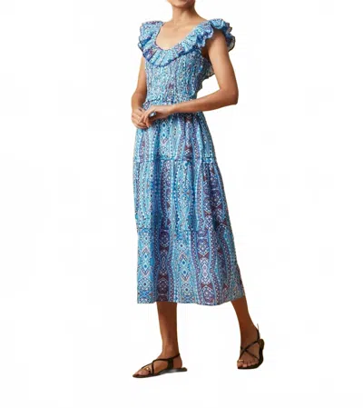 Ro's Garden Tuscany Midi Dress In Blue Emilio In Multi