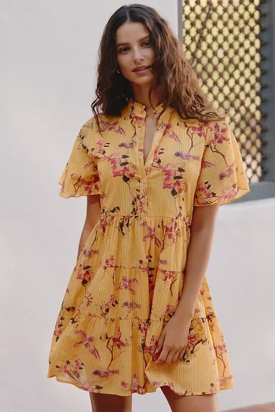 Ro's Garden Vibeka A-line Mini Dress In Orange