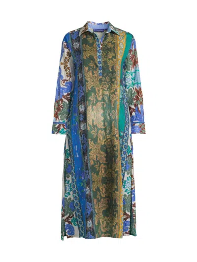 Ro's Garden Women's Brussels Cotton Maxi Dress In Animal Print