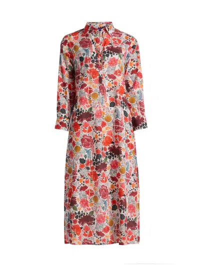 Ro's Garden Women's Brussels Floral Cotton Midi-dress In Multi