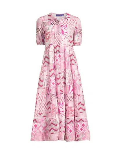 Ro's Garden Women's Daphne Cotton Midi-dress In Pink