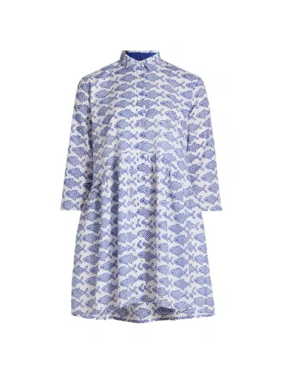 Ro's Garden Deauville Swing Mini Dress In Blue