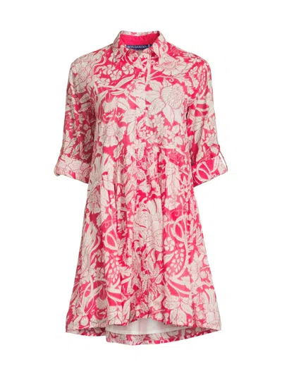 Ro's Garden Women's Deauville Floral Cotton Mini-shirtdress In Multi