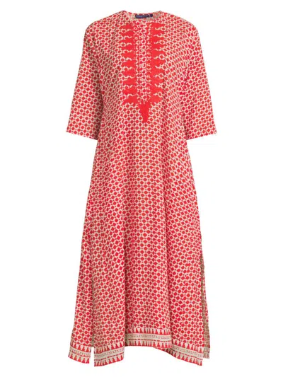 Ro's Garden Women's Embroidered Classic Long Kurta In Multi