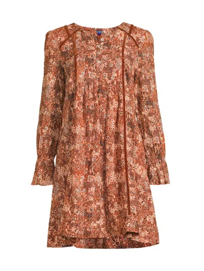 Ro's Garden Women's Jesse Printed Cotton Minidress In Brown