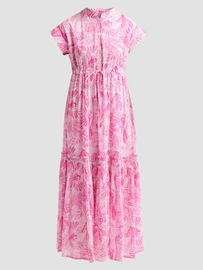 Ro's Garden Women's Mumi Floral Cotton Tie Midi Dress