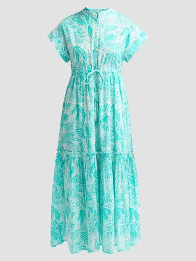 Ro's Garden Women's Mumi Floral Cotton Tie Midi Dress