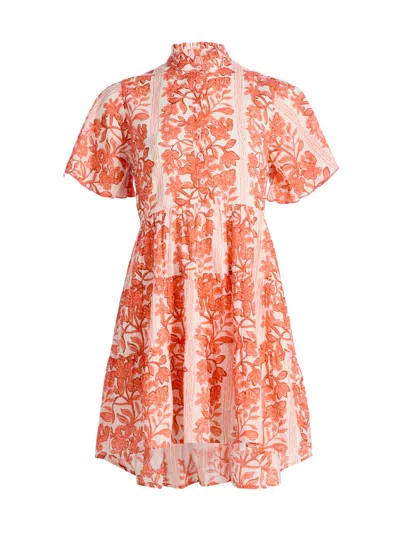 Ro's Garden Women's Vibeka Floral Cotton A-line Minidress In Orange