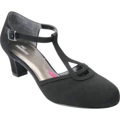 Ros Hommerson Heidi Kitten Heel Pump In Black Microfabric