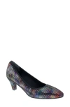 Ros Hommerson Karat Pump In Rainbow Stripe Leather