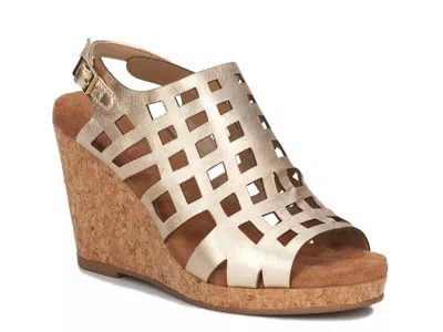 Ros Hommerson Kennedy Wedge Sandal In Gold