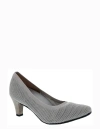 Ros Hommerson Kitty Womens Metallic Slip On Kitten Heels In Grey