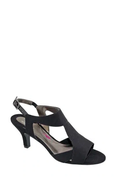 Ros Hommerson Lucky Slingback Kitten Heel Sandal In Black Micro