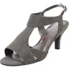 Ros Hommerson Lucky Womens Glitter T-strap Heel Sandals In Silver