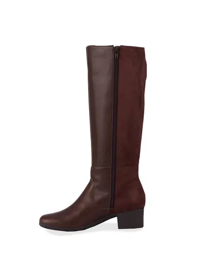 Ros Hommerson Mix Wws Womens Leather Knee-high Boots In Brown