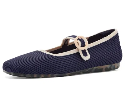 Ros Hommerson Naomi Women's Flat Shoes Navy/cream: 10 Ww (ee), Suede In Blue