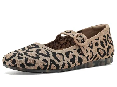 Ros Hommerson Naomi Women's Flat Shoes Tan/black Leopard: 9.5 N (aa), Suede In Multi