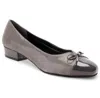Ros Hommerson Tawnie Low Heeled Shoes - Wide Width In Grey Lizard Print Leather In Grey