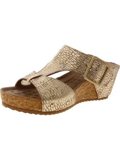 Ros Hommerson Thea Womens Leather Slip On Wedge Sandals In Multi