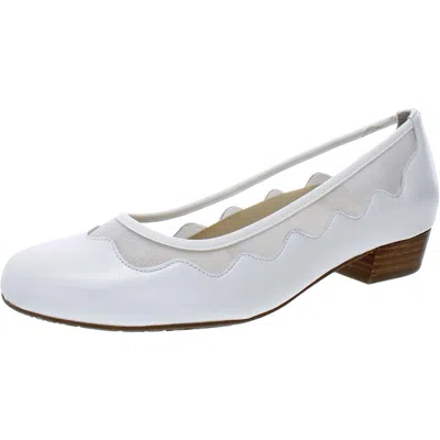 Ros Hommerson Tootsie Womens Leather Slip On Loafers In White