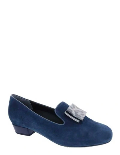 Ros Hommerson Treasure Loafer - 2e/wide Width In Navy Suede In Blue