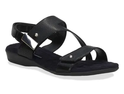 Ros Hommerson Women's Chloe Sandal In Black Patent Lizard Print Leather