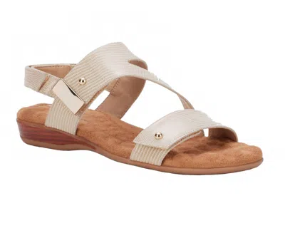 Ros Hommerson Women's Chloe Sandals In Natural Patent Lizard Print Leather In Neutral