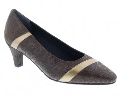 Ros Hommerson Women's Kiwi Lizard Leather Pump Heels In Brown/bronze In Multi