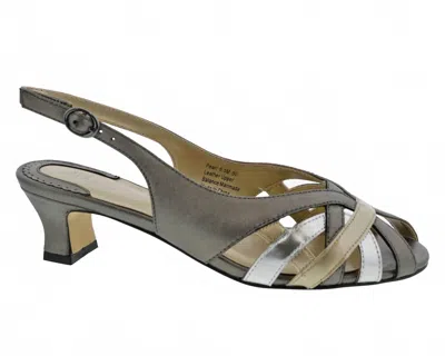 Ros Hommerson Women's Pearl Heel Strap Dress Pump In Metallic In Gray