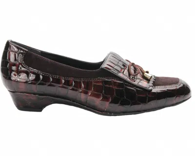 Ros Hommerson Women's Teresa Patent Leather Loafer In Brown Croco In Multi