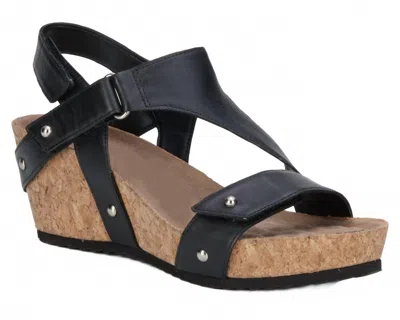 Ros Hommerson Women's Traci Wedge Sandal In Black Leather
