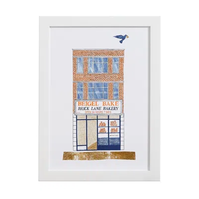 Rosa & Clara Designs Beigel Bake Risograph Print A3 In White
