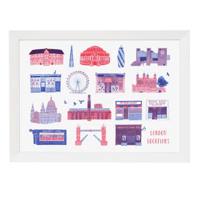 Rosa & Clara Designs Blue / Red London Locations Risograph Print In Multi
