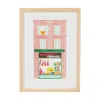 Rosa & Clara Designs Orange / Green / Red Bologna Deli Risograph Print In Multi
