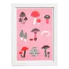 Rosa & Clara Designs Red Mushroom Medley Risograph Print In Multi