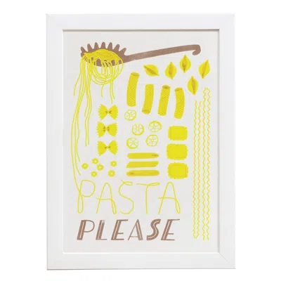 Rosa & Clara Designs Yellow / Gold Pasta Please Risograph Print