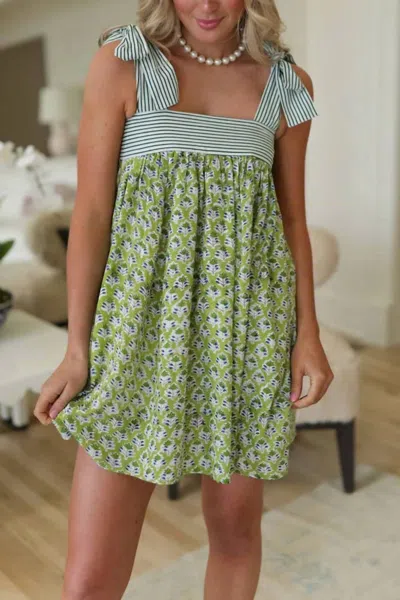 Rosa Clothing Bloom Mini Dress In Green