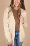 Rosa Clothing Everyday Oversized Cardigan In Tan In Multi