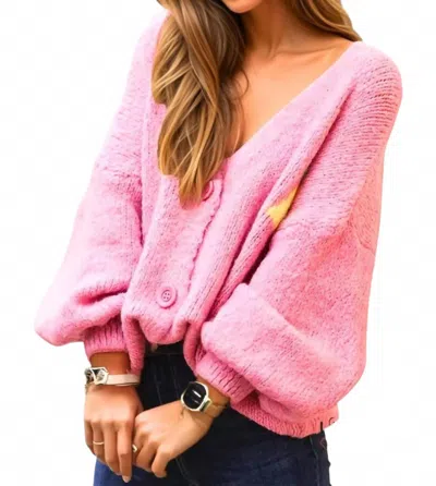 Rosa Clothing Limoncello Sweater Cardigan In Pink