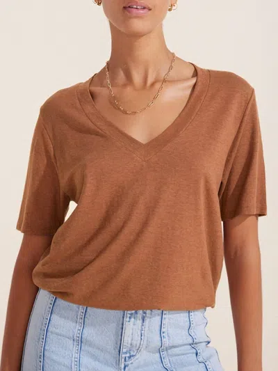 Rosa Clothing Summer Basic Cotton T-shirt In Rust In Brown