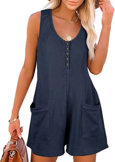 Rosa Clothing Summer Romper In Dark Blue