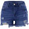 Rosa Clothing Women's Classic Ripped Denim Shorts In Blue In Blue