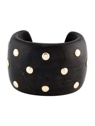 Pre-owned Rosa De La Cruz 18k Ebony Cuff, 5.75" In Multi