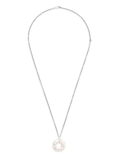 Rosa Maria 18k Rose Gold And Sterling Silver Round-pendant Diamond Necklace