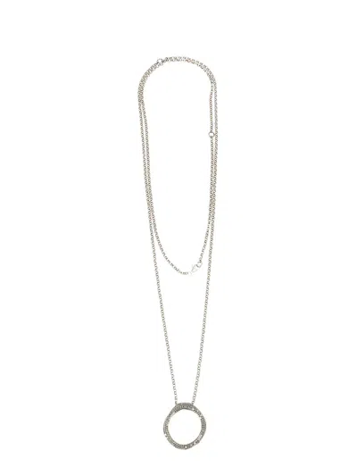 Rosa Maria Diamond Loop Pendant Necklace In Silver