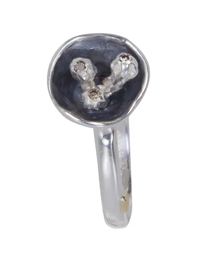 Rosa Maria Diamond Ring In Silver
